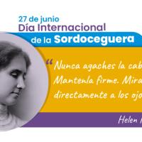 Afiche con la imagen de Helen Keller.