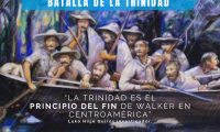 Ilustra a los soldados navegando por el río Sarapiquí en la Trinidad.