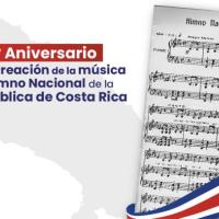 Imagen sobre las notas del Himno Nacional de Costa Rica.