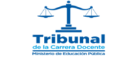 Logo Tribunal de la Carrera Docente, azul con Balanza de Justicia 