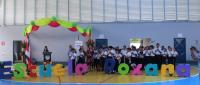 Estudiantes en las nuevas instalaciones de la escuela Roxana en Pococí
