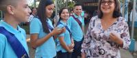 Ministra de Educación Guiselle Cruz enla inauguración del curso lectivo