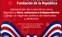 Declaración de Costa Rica como República libre, soberana e independiente, bajo un régimen político de libertades y derechos.
