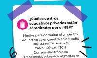 Información sobre aspectos relevantes que inciden en la gestión de los centros educativos privados.