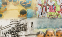 Estudiantes creando material relacionado a la identidad hisótico-cultural.