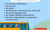 Permanecer sentados, no brincar, no gritar, no sacar las manos