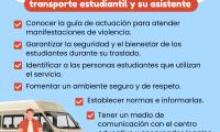 Obligaciones de una persona conductora de transporte estudiantil y su asistente