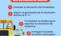 ¿Qué debe hacer un conductor de transporte estudiantil ante una situación de violencia?